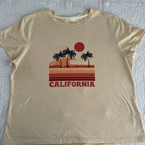 Romwe California Yellow t-shirt